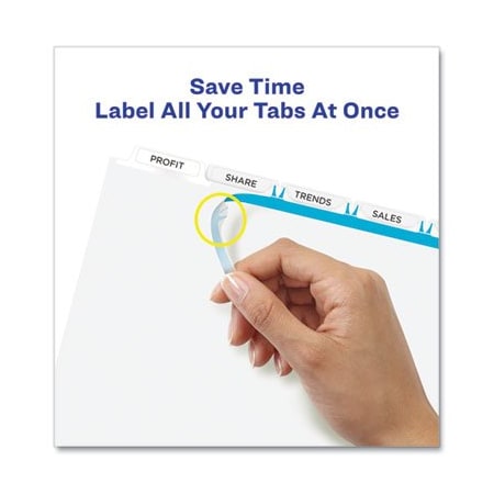 Avery Dennison Avery, PRINT AND APPLY INDEX MAKER CLEAR LABEL DIVIDERS, 5 WHITE TABS, LETTER 11438